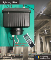 Lampe LED de mine, lustre, télécommande, moteur de levage, éclairage d'atelier, éclairage de stade, lanterne, élévateur d'éclairage à distance 8kg 15m