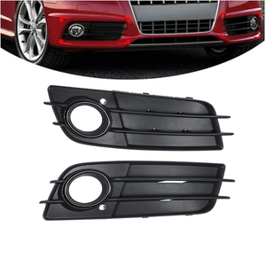 Grille de pare-chocs avant de voiture avec cache de feux antibrouillard et cercle noir pour <span class=keywords><strong>Audi</strong></span> <span class=keywords><strong>A4</strong></span> <span class=keywords><strong>B8</strong></span> 2008 - 2012 - Product Image 1