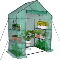 Mini serre de jardin portable et étanche avec porte enroulable, 3 niveaux, 6 étagères, pour intérieur, extérieur et véranda