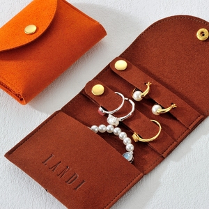 Custom Logo Luxury 1.4mm Microfiber Mini Travel Roll Jewelry Organizer <b>Gift</b> Packaging Jewelry Storage Pouch - Product Image 3