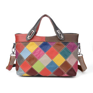 Bolso de Mano Colorido de Cuero Vacuno Genuino Andong para Mujer, Bolso de Hombro Elegante y Moderno, Bolso Tote de Gran Capacidad con Asa Superior - Product Image 6
