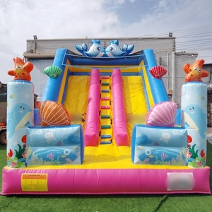 Nuevo Inflable Comercial de 6MX4M con Diseño de Mundo Submarino <span class=keywords><strong>Rosa</strong></span> para Niños - Product Image 1