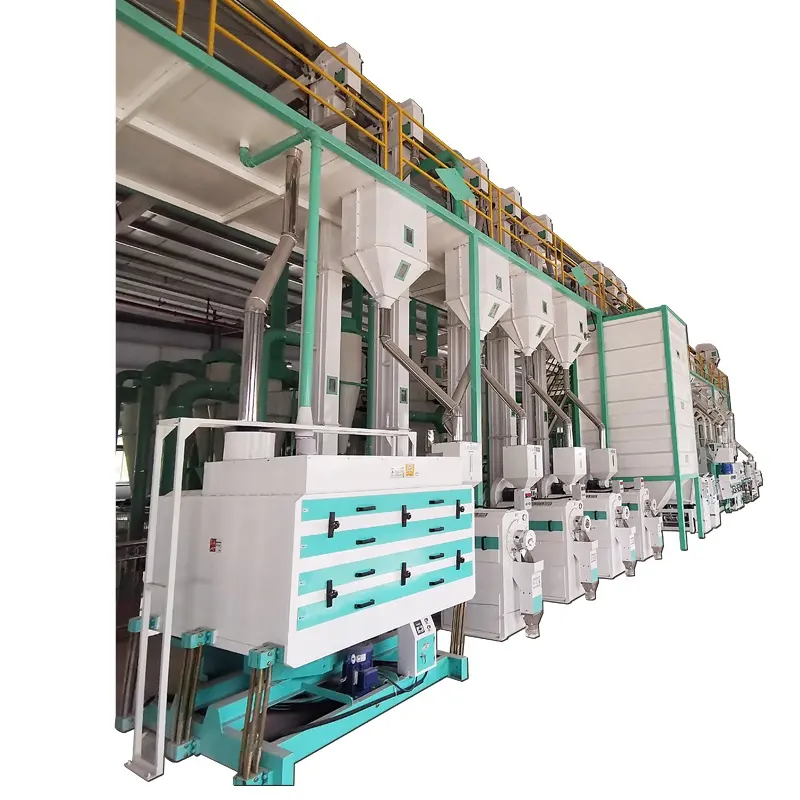 مجموعة كاملة من ماكينات طحن الأرز بسعة 50 طنًا في اليوم، ماكينة طحن الأرز الأوتوماتيكية
