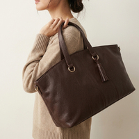 Bolsos Tote de Cuero Genuino Directo de Fábrica para Mujer, Bolsos de Mano Personalizados al por Mayor de Gran Capacidad con Cuero Suave y Diseño Clásico