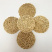 C022-1 Sous-verre en loofah personnalisé, écologique, couleur naturelle, 9 cm, absorption d'eau efficace de 500%-750%, support de théière, lot en vrac