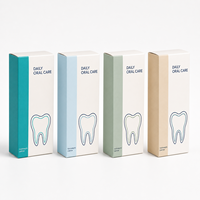 Cartons pliables personnalisés écologiques et recyclables avec fermeture à languette, finition mate/brillante, impression offset pour l'emballage de produits de soins bucco-dentaires en détail