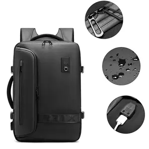 Mochila multifuncional para laptop, bolsa de viagem para laptop grande capacidade com alças de bagagem para homens
