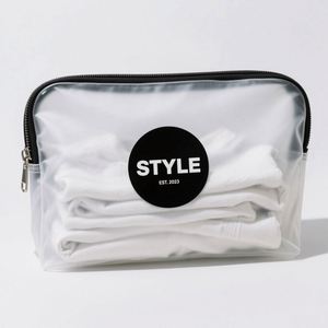 Custom <b>Black</b> T-Shirt Resealable Ziplock Bags for Shoes Clothing Hot Stamping Glossy/Frosted Finish Recyclable PET/PE Plastic - Product Image 2