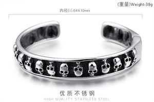 KALEN Stainless Steel Punk Skeleton Open Cuff <strong>Bangles</strong> <strong>Men</strong> - Product Image 6