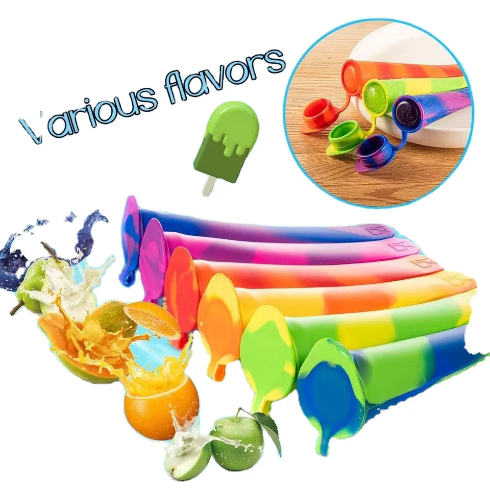 Kem Popsicle khuôn bền Silicone Popsicle khuôn đầy màu sắc Popsicle Kem khuôn chất lượng cao Mini Silicone biểu tượng tùy chỉnh