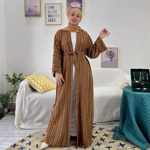 Fabricant de vêtements, vente en gros sur mesure, Dubaï, Turquie, Abaya ouverte, robe musulmane pour femmes, robe longue maxi musulmane pour femmes - Product Image 3