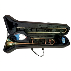Trombón Tenor en Si Bemol al por Mayor, Cuerpo de Latón Lacado en Oro, Juego Completo de Accesorios, Trombón para Banda Escolar, OEM/ODM - Product Image 1