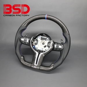 Volante Deportivo de Fibra de Carbono Compatible con <span class=keywords><strong>BMW</strong></span> F30 F10 535i F32 F20 F36 F22 M F82 X5 F15 F80 M3 F11 F31 F01 F07 X3 F25 - Product Image 1