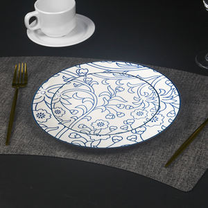 DongYu, индивидуальный обеденный набор, винтажная синяя Современная обеденная тарелка, салатная паста, набор роскошной посуды 6 дюймов, меламиновая посуда - Product Image 4