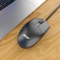 Mouse berkabel OAK910 Mini, tetikus optik berkabel 1000dpi hitam USB untuk Laptop