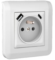 Prise murale USB à charge rapide 20W, norme européenne 16A, 2 ports USB-A et Type-C, panneau en laiton et PC, pour hôtel, bureau, usage commercial