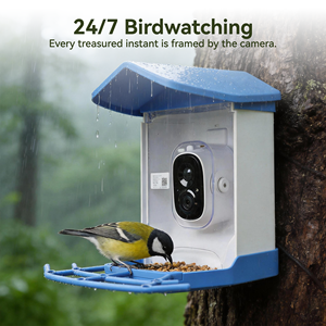 Distributeur de nourriture pour oiseaux solaire avec reconnaissance des espèces d'oiseaux par IA, caméra Wi-Fi, fonction étanche et enregistrement vidéo automatisé - Product Image 4