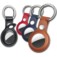 Vente en gros PU cuir porte-clés étui anti-rayures Air Tags étui en cuir couverture Pet porte-clés pour Air Tag dispositif localisateur Tracker
