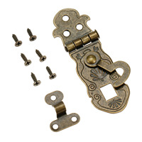 Verrou Vintage en bois Bronze Antique, 10 pièces, serrure pour boîte cadeau, boucles fermoir, motif sculpté, pour livre en fleur, 71x24mm