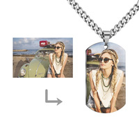 Winwinwin Oem – collier en acier inoxydable avec impression couleur pour Couple, musique, cœur, Photo, personnalisé