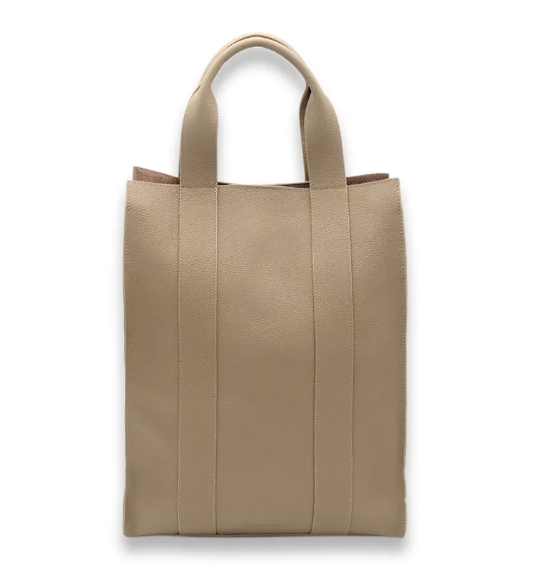 Sac fourre-tout pour ordinateur portable pour femme, sac de livraison en cuir véritable Simple, grand sac de travail et à longue poignée