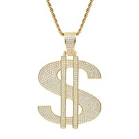 Collier Lerca en argent S925 avec pendentif Moissanite en forme de dollar style Hip Hop pour couples, nouvelle arrivée transfrontalière