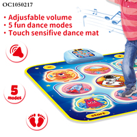 Tapis musical électronique en plastique pour enfants, 5 modes de jeu lumineux LED, défi de danse, jeu disco unisexe