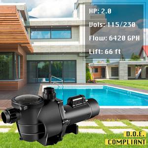 <span class=keywords><strong>Pompe</strong></span> de <span class=keywords><strong>piscine</strong></span> <span class=keywords><strong>Challenger</strong></span> PureBy 2.0HP conforme à la norme DoE, 115/230v, 6420GPH, J150010E - Product Image 3