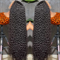 Livraison Gratuite Perruque Lace Frontale 360 en Cheveux Humains Brésiliens 100% Vierge Remy de Qualité Supérieure, Ondulée Effet Vague d'Eau