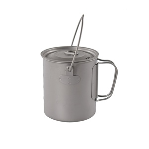 <span class=keywords><strong>Pot</strong></span> suspendu en titane pour camping en plein air, 900 ml, poignée <span class=keywords><strong>pliable</strong></span> pour la randonnée, léger - Product Image 1