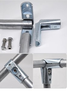 Connecteurs de tuyaux en fonte malléable galvanisée de 3/4 pouces et raccords pour tubes ronds - Product Image 3