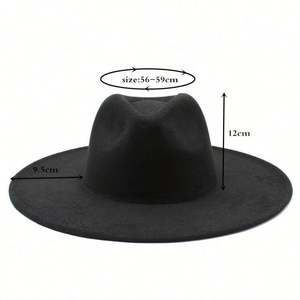 PROMOTION Chapeau Panama en fausse laine 9,5 cm, Grand Fedora à large bord pour Femme et Homme, Printemps Automne Hiver, Mode et Élégance - Product Image 4