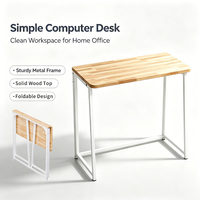 Bureau d'ordinateur en bois massif personnalisé, table de travail pliable adaptée au bureau à domicile