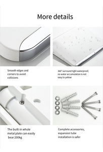 Folding Wall-mounted Modern <b>Plastic</b> Eco-Friendly Shower <b>Stool</b> for Elderly Bathroom Kitchen Dining Living Room & Hotel Use - Product Image 2