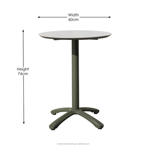 Mesa de Comedor Redonda OSMEN <span class=keywords><strong>Jennifer</strong></span>, Tablero de Piedra Sinterizada de Aluminio, Muebles Modernos para Patio y Restaurante al Aire Libre - Product Image 6