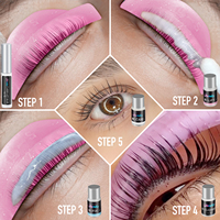 Kit de rehaussement de cils à la kératine personnalisé sous marque privée, liquide professionnel coréen pour rehaussement de cils à domicile avec coussinets de rehaussement de cils