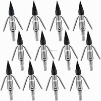 Lot de 12 pointes de flèches de chasse HT en acier inoxydable 420, à visser, 225 grains, pour arc composé, arc classique et arbalète