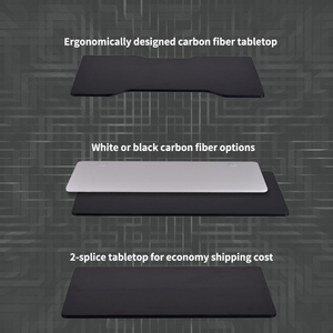 RGB illuminazione Custom Gaming Desk elegante struttura in fibra di carbonio superficie in melamina regolabile Prestting struttura in metallo scrivania - Product Image 6