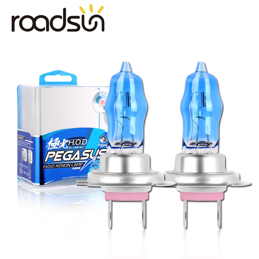 Roadsun Factory H4 H7 H1 halogène 100W pour voiture H11 9005 9006 H3 HOD Xenon halogène phare avant ampoule Auto antibrouillard 3000K 6000K