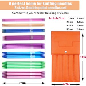 <b>Beginner</b> Double Point <b>Knitting</b> Needles 40pcs 7.9-inch Aluminum Colorful Hand <b>Knitting</b> <b>Set</b> - Product Image 2