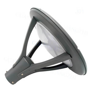 Lampe de jardin LED J01Series à 4 pieds, support de bras, tête plate en chrysanthème, aluminium gris, 30W 50W 60W 80W 100W - Product Image 5