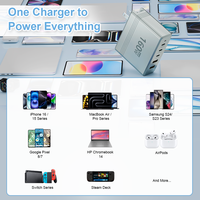 Adaptateur de voyage 5 ports USB C GaN Chargeur rapide OEM ODM Logo personnalisé Chargeur multi-ports pour Iphone Macbook Samsung Pixel Hp 160W