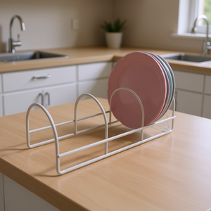 Égouttoir à vaisselle en métal Zaa pour le rangement de la cuisine, autoportant, résistant à la rouille, durable, design minimaliste, organisateur à 1 étagère, modèle HN-1 - Product Image 2