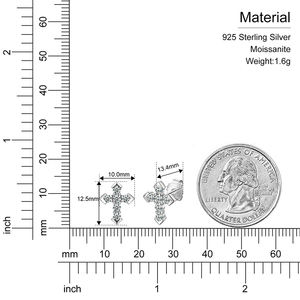 Joyería religiosa de diseño Original para hombres y mujeres, pendientes de tuerca con Cruz de moissanita VVS de Plata de Ley 925 - Product Image 6