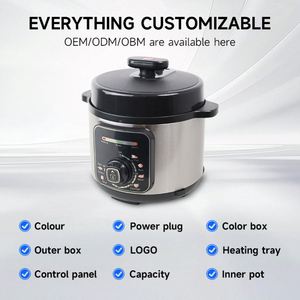 Cuisinière électrique multifonction 6-en-1 en acier inoxydable de 5 L avec réglages programmables, arrêt automatique et commande par bouton - Product Image 4