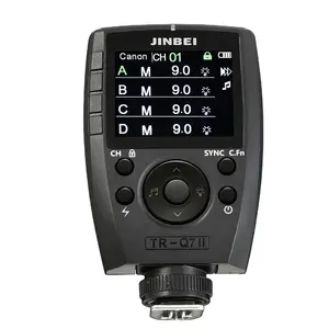 Jinbei flash transmissor TR-Q7II c/n/s/f/o/p ttl, 2.4g hss, luzes flash, gatilho, para todas as câmeras