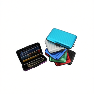 Porte-cartes compact en métal, portefeuille multicolores, étui pour cartes de crédit, design fin pour hommes et femmes - Product Image 2