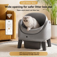 Bac à litière automatique pour chat, à ouverture supérieure, autonettoyant intelligent, capacité de 4L pour litière et 9L pour les déchets, contrôle par application Wi-Fi, idéal pour les maisons multi-chats