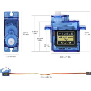 Kit de test de servo-moteur MTDELE SG90 9g, contrôleur de micro-servo, pièces RC pour jouets télécommandés - Product Image 2