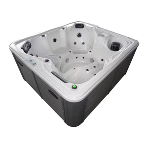 2025 migliore qualità 4 persone design semplice massaggio vasca idromassaggio vasca idromassaggio in acrilico balboa all'aperto con un lettino - Product Image 4